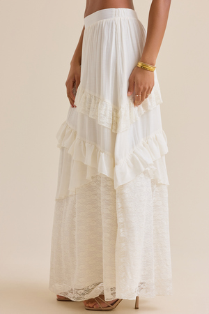 Evangeline Asymmetrical Tiered Maxi Skirt - Altar'd State