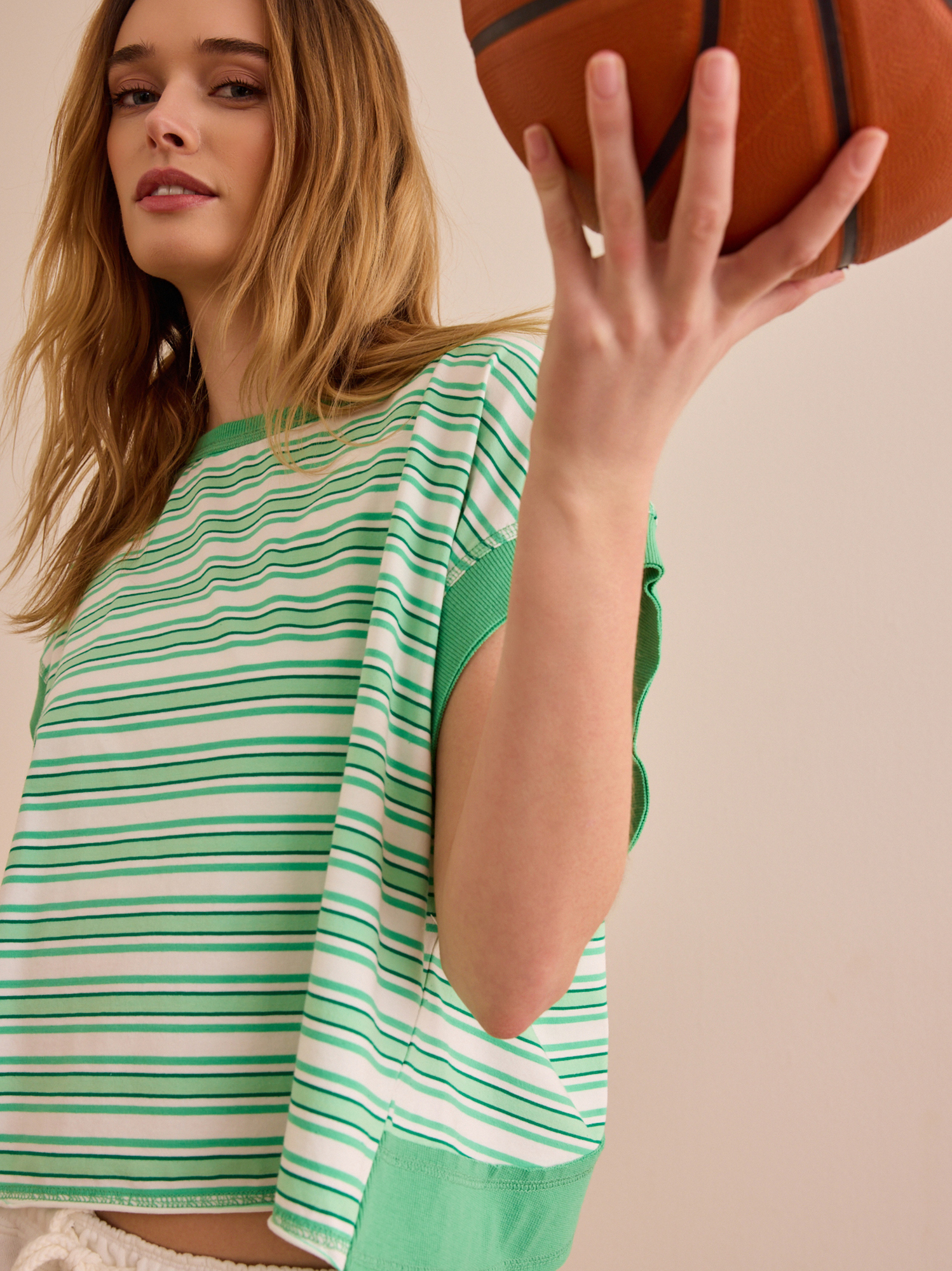 Sprint Stripe Tee in Green | AS Revival