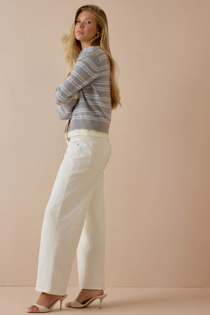 Lennox Stripe Button Up Cardigan - Altar'd State - 