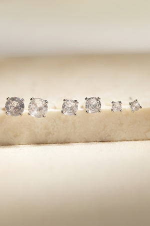 
        Cubic Zirconia Sterling Earring Set in Silver | Altar'd State
    