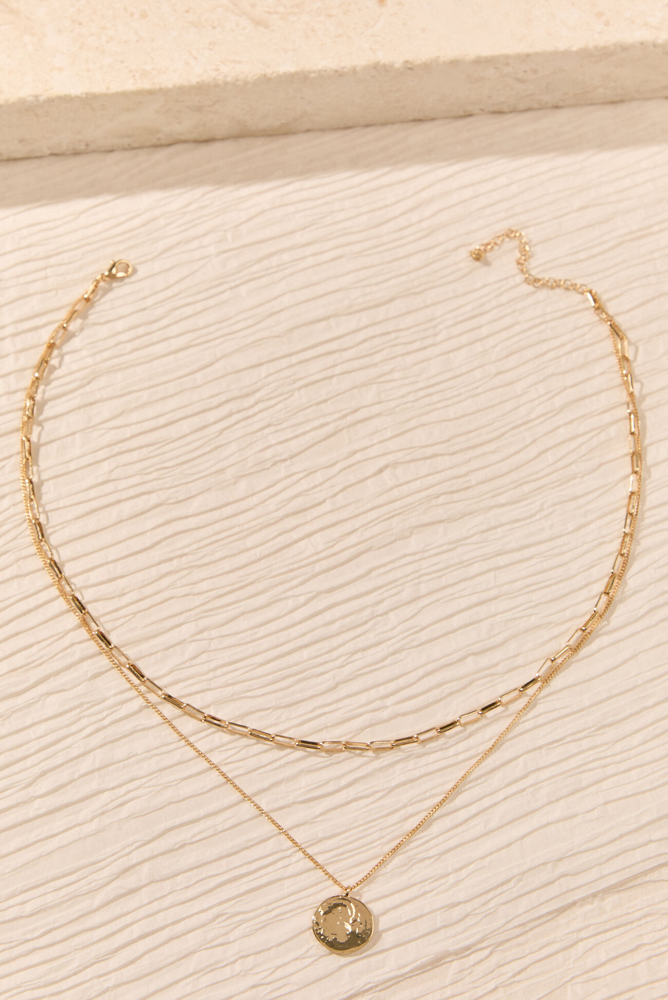 Hammered Coin Layer Necklace