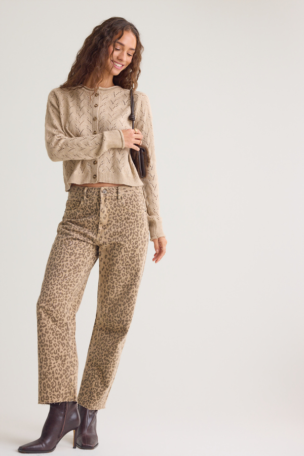Elara Pointelle Button Up Cardigan - Altar'd State