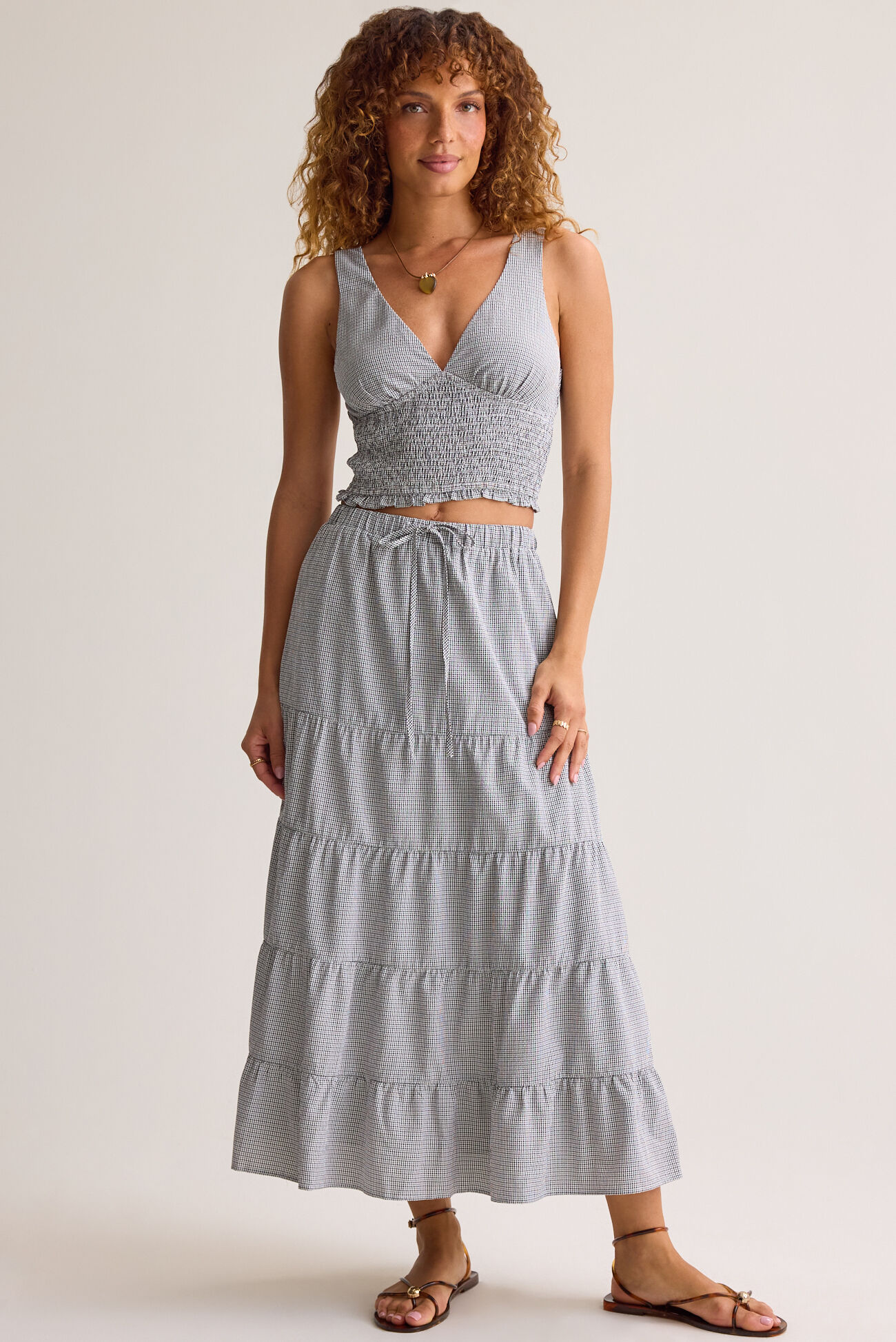 Betty Gingham Maxi Skirt