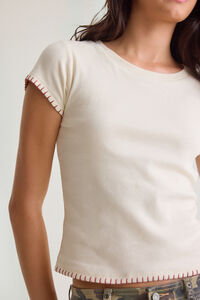 Isabelle Stitched Baby Tee Detail 2 - Altar'd State
