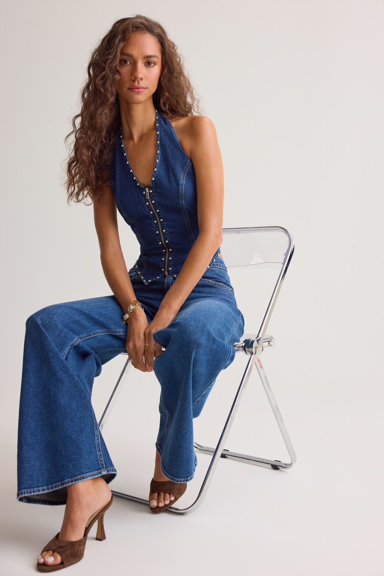 Vicky Studded Halter Vest