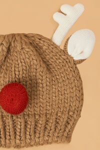 Reindeer Chunky Knit Beanie Detail 2 - Altar'd State