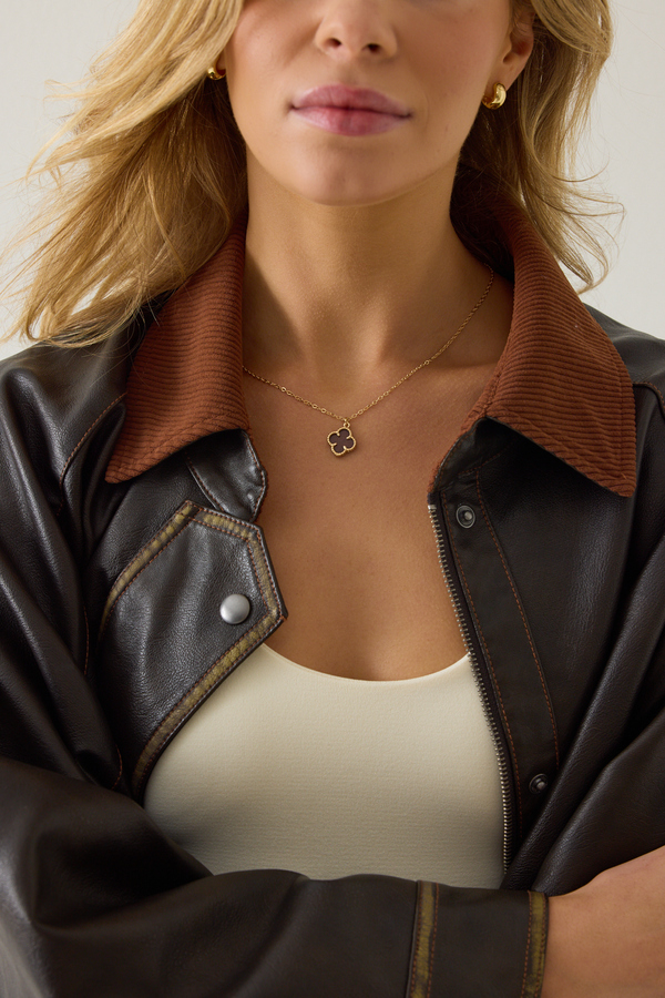 Dainty Brown Clover Necklace - Altar'd State