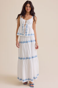 Addy Embroidered Maxi Skirt - Altar'd State
