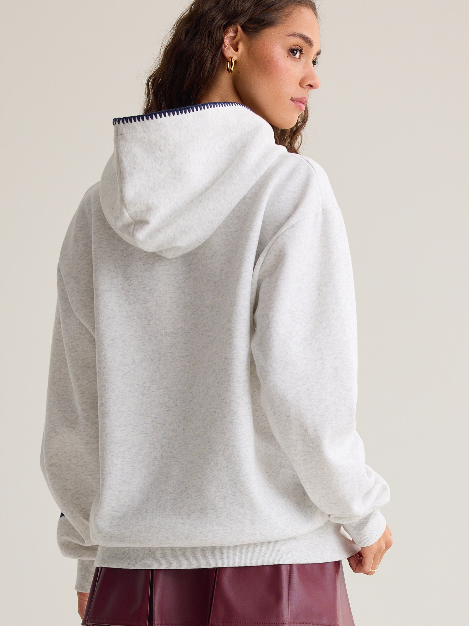 Merry Embroidered Hoodie in Heather Grey | AS Revival