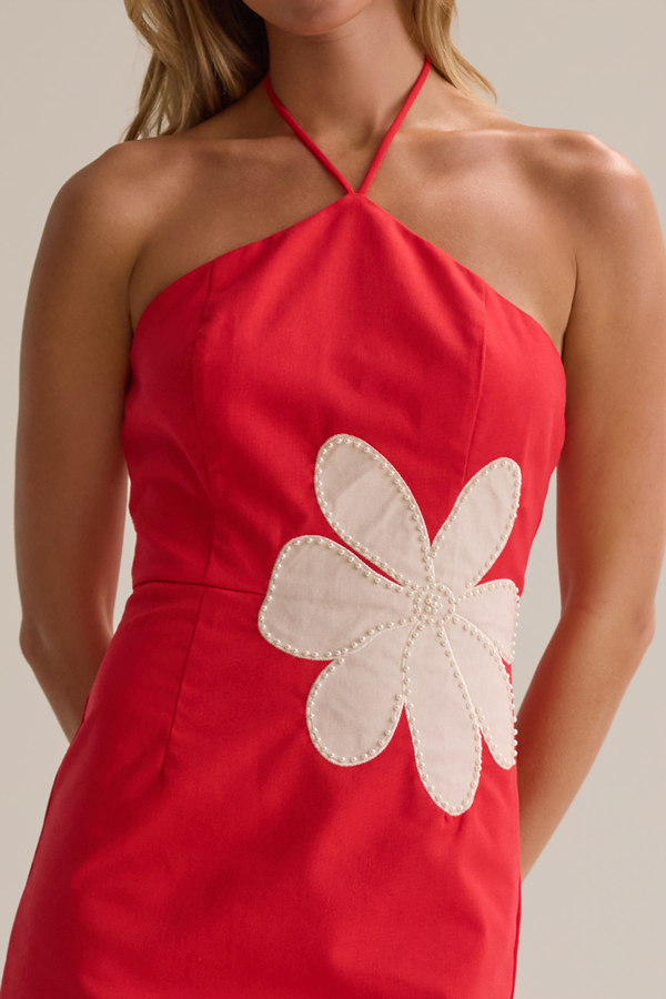 Tatum Halter Mini Dress Detail 3 - Altar'd State