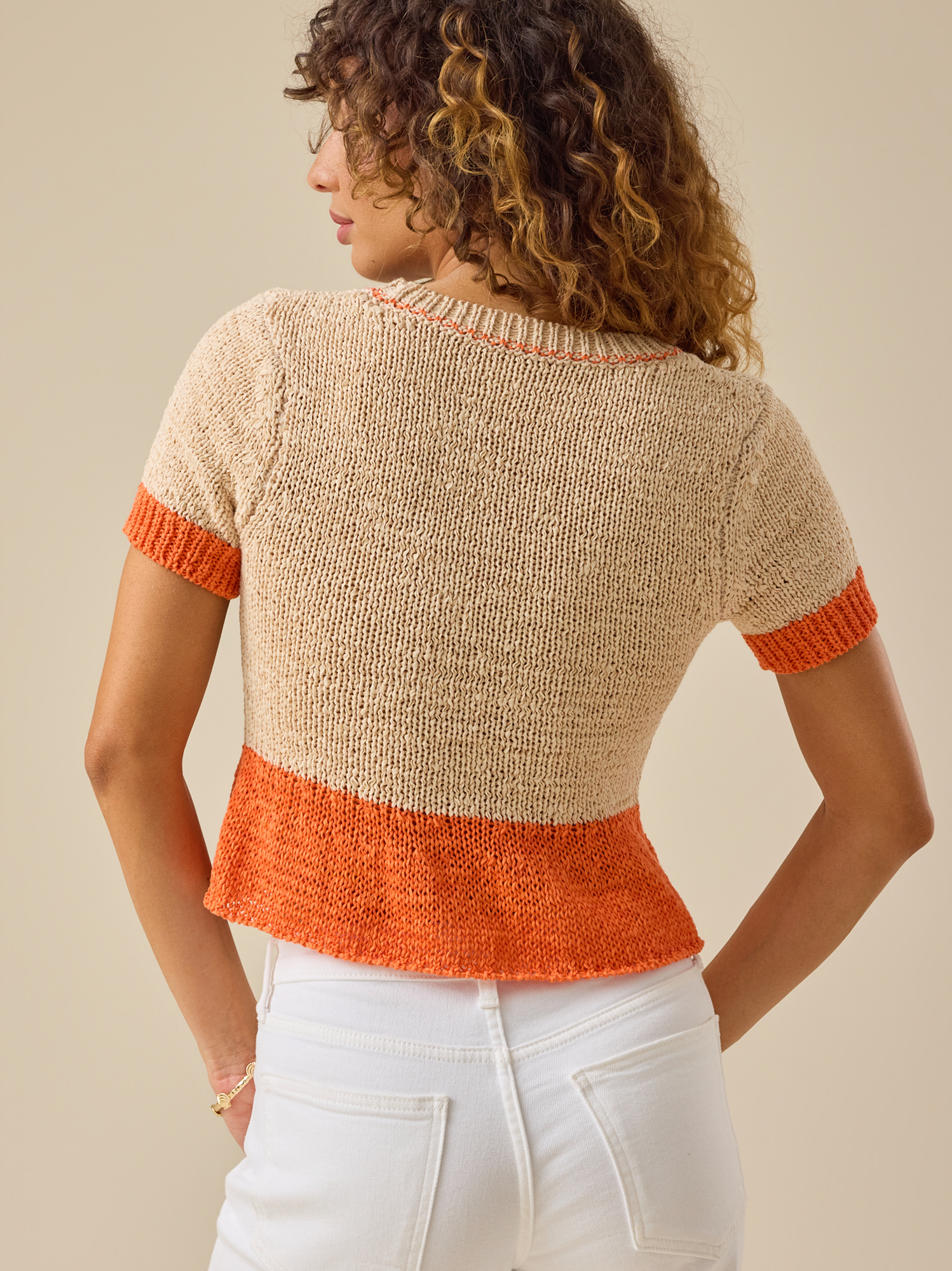 Zoe Colorblock Knit Top in Orange | Altar'd State