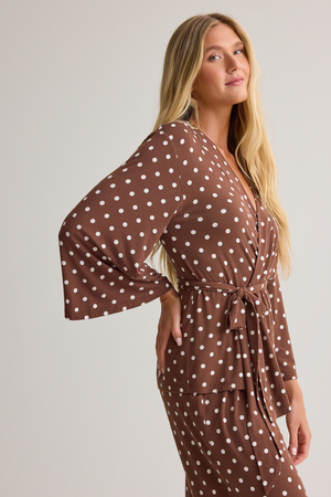 Charlotte Polka Dot Lounge Kimono - Altar'd State - 