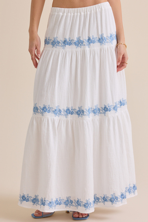 Addy Embroidered Maxi Skirt - Altar'd State - 