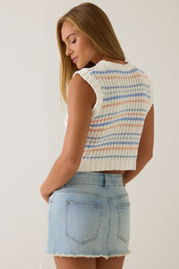 Ellie Stripe Chenille Sweater Vest Detail 5 - Altar'd State