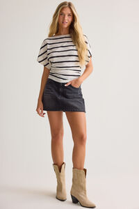 Emersyn Striped Fitted Top Detail 2 - Altar'd State