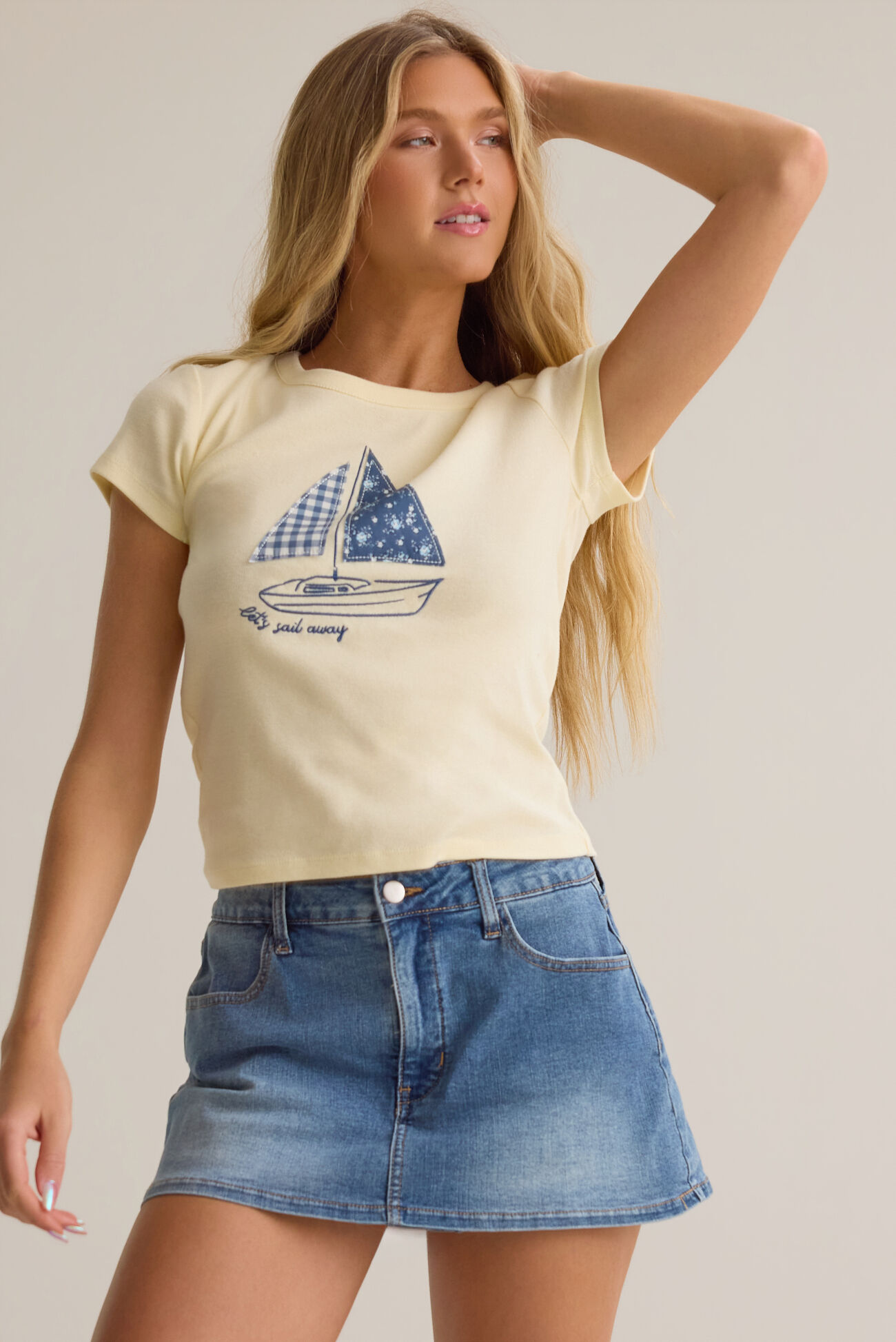 Alena Denim Mini Skort