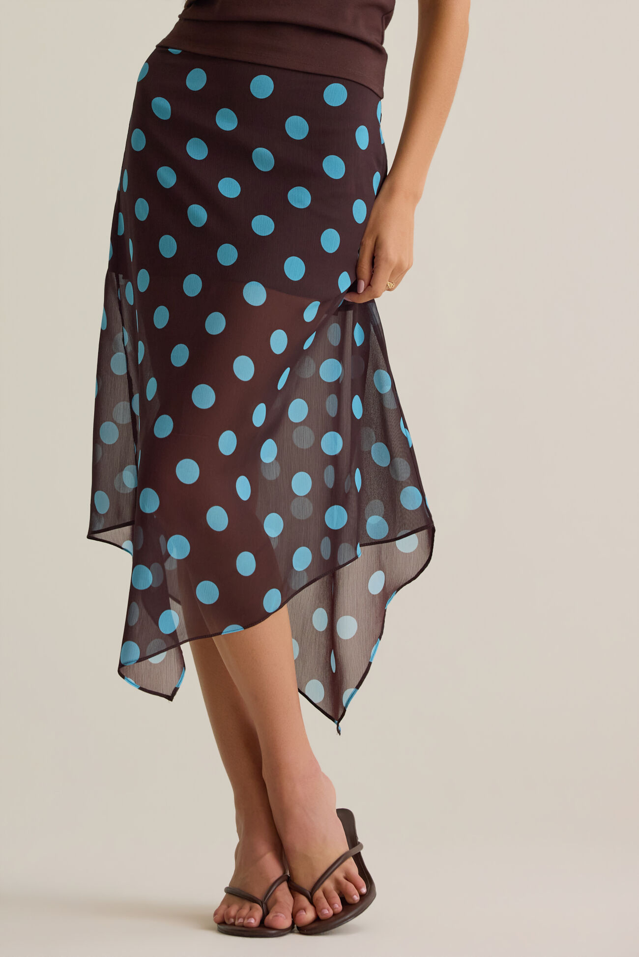 Tommy Polka Dot Chiffon Skirt