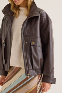 Mona Leather Bomber Jacket Detail 5 - Altar'd State