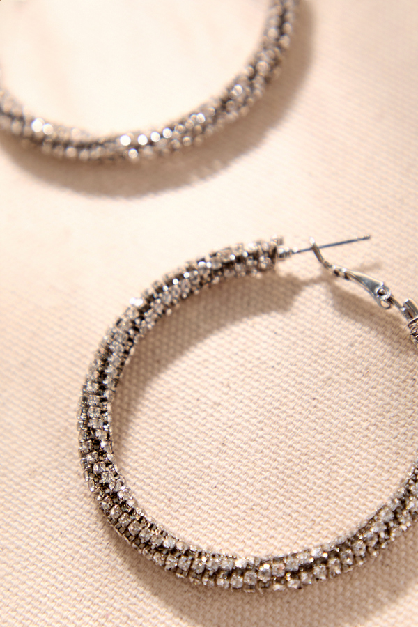 Starlight Rhinestone Hoop Earrings Detail 3 - Altar'd State