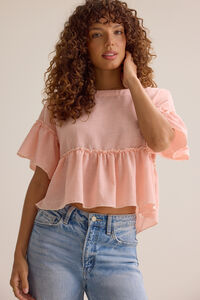 Carolina Stripe Ruffle Top Detail 2 - Altar'd State