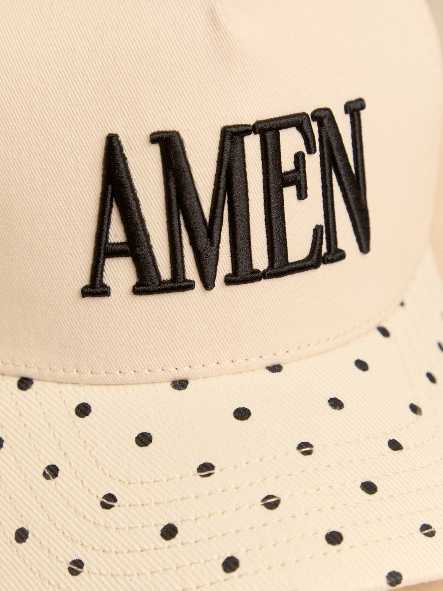 Amen Dotted Trucker Hat in Ivory & Black | Altar