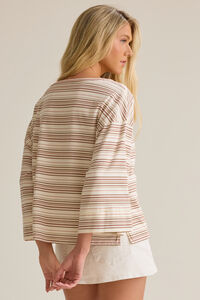 Aspen Stripe Oversized Tee Detail 4 - Altar'd State