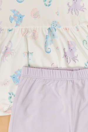 Floral Sea Creature Peplum Top and Short Set - Altar'd State - 