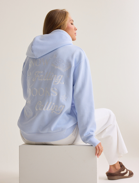 Snow Falling Books Are Calling Hoodie Detail 3 - Altar'd State
