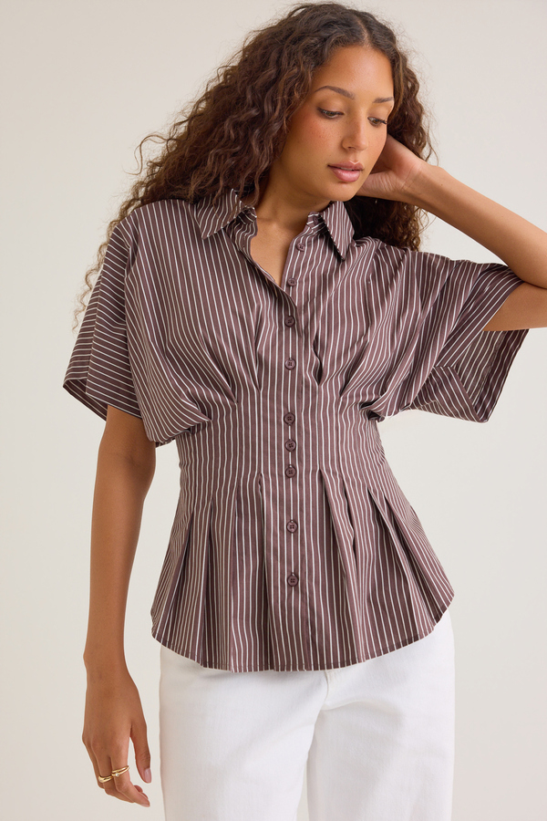 Alexis Stripe Pleated Top - Altar'd State