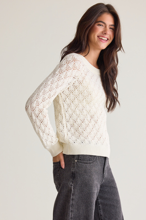 Aislynn Off The Shoulder Pointelle Sweater - Altar'd State