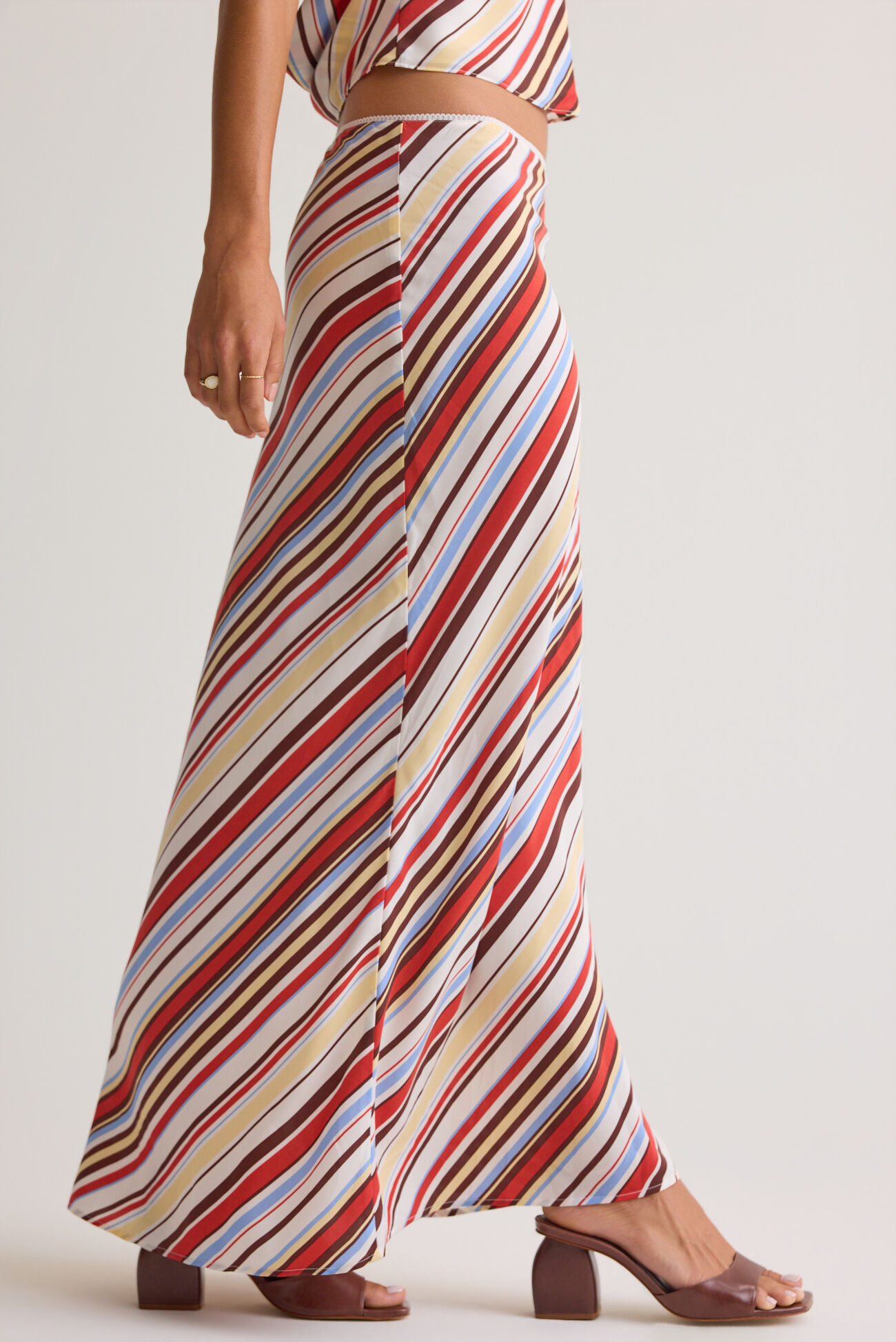 Hutton Striped Midi Skirt