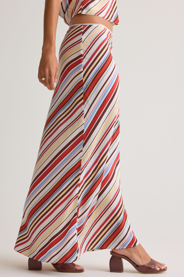 Hutton Striped Midi Skirt Detail 5 - Altar'd State