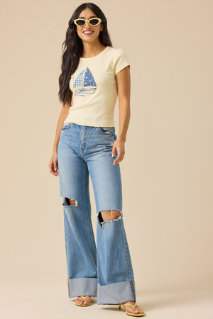Let's Sail Away Baby Tee - Altar'd State - 