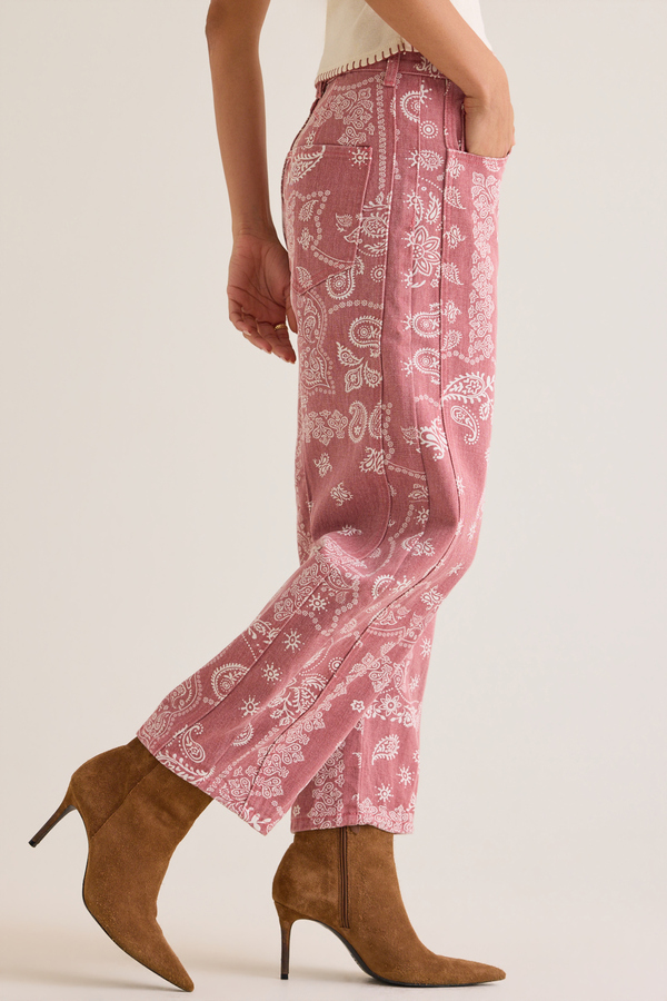 Kerstin High Rise Bandana Barrel Pants Detail 4 - Altar'd State