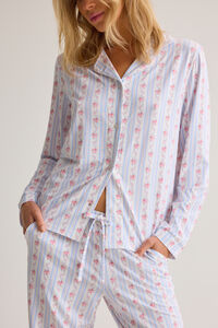Anna Floral Striped Mama PJ Set Detail 6 - Altar'd State