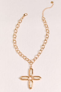 Gold Cross Pearl Necklace Detail 2 - Altar'd State