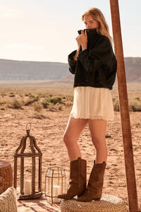 Caitlyn Denim Bubble Jacket Detail 3 - Altar'd State