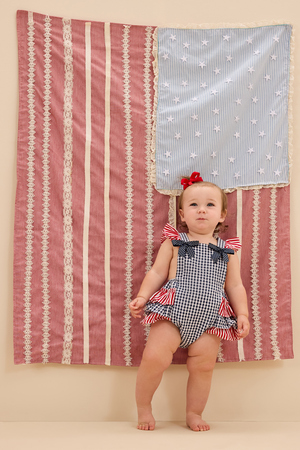 Star-Spangled Gingham Ruffle Sunsuit - Altar'd State - 