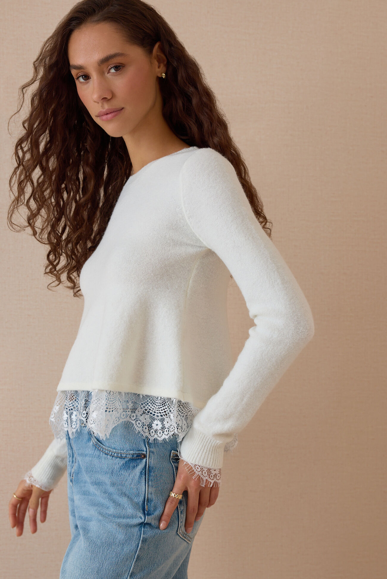 Wrenley Lace Trim Oversized Tunic