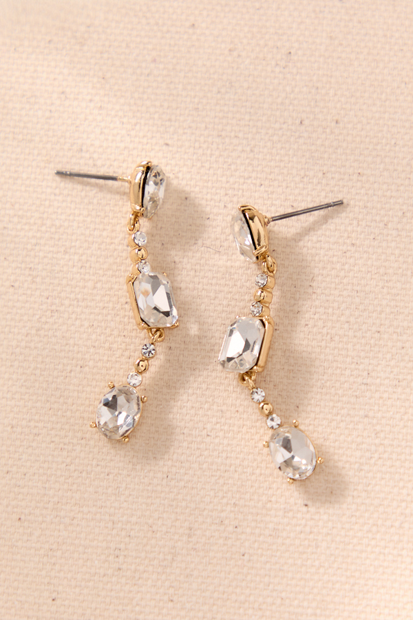 Mixed Cut Crystal Earrings Detail 2 - Altar'd State
