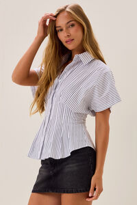 Alexis Stripe Pleated Top Detail 4 - Altar'd State