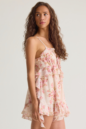 Rose Ruffle Romper - Altar'd State