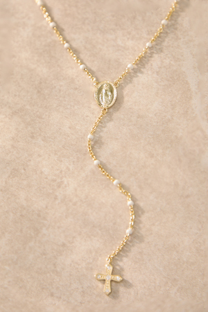 Beaded Cross Y Necklace - Altar'd State - 