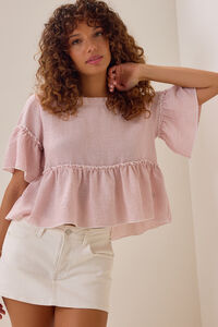 Calista Stripe Peplum Top Detail 3 - Altar'd State