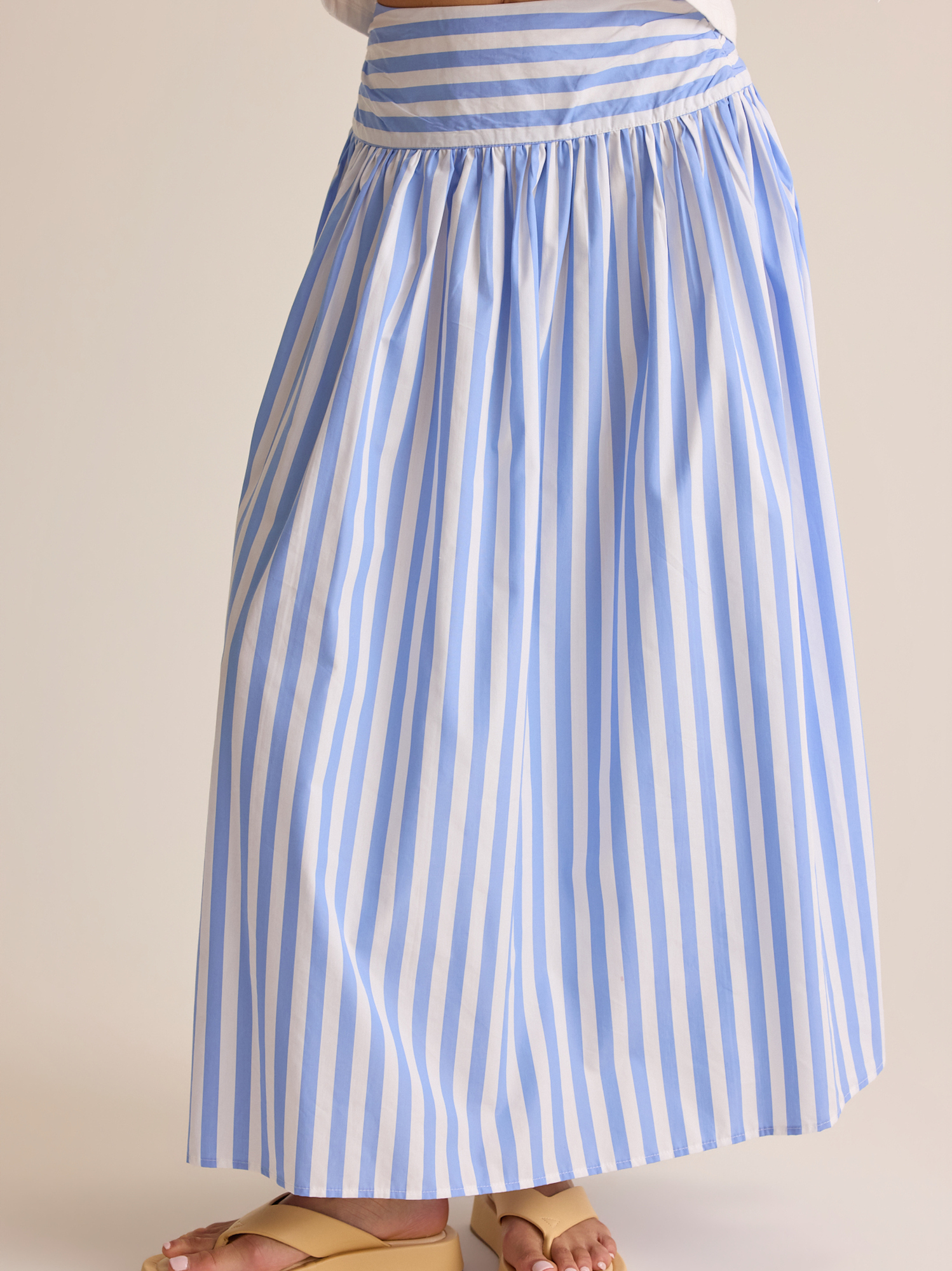 Marly Drop Waist Maxi Skirt in Blue & White | Altar'd State