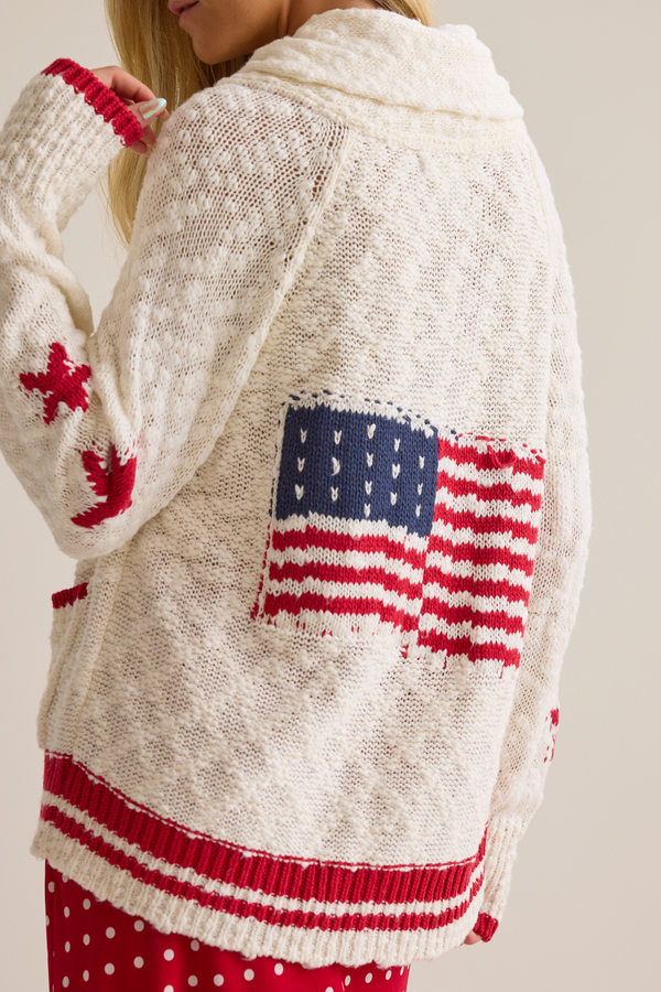Liberty Flag Back Cardigan Detail 6 - Altar'd State