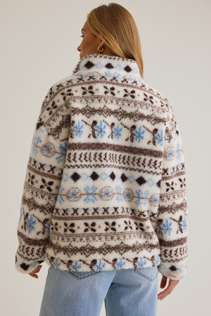 Simone Fair Isle Sherpa Pullover - Altar'd State