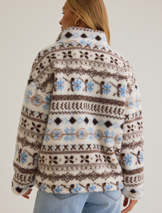 Simone Fair Isle Sherpa Pullover Detail 7 - Altar'd State