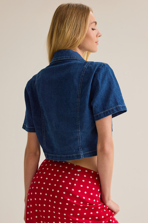 Eleanor Denim Button Up Top - Altar'd State