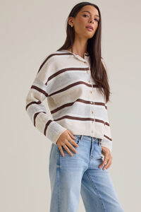 Toni Multi Stripe Button Cardigan Detail 3 - Altar'd State